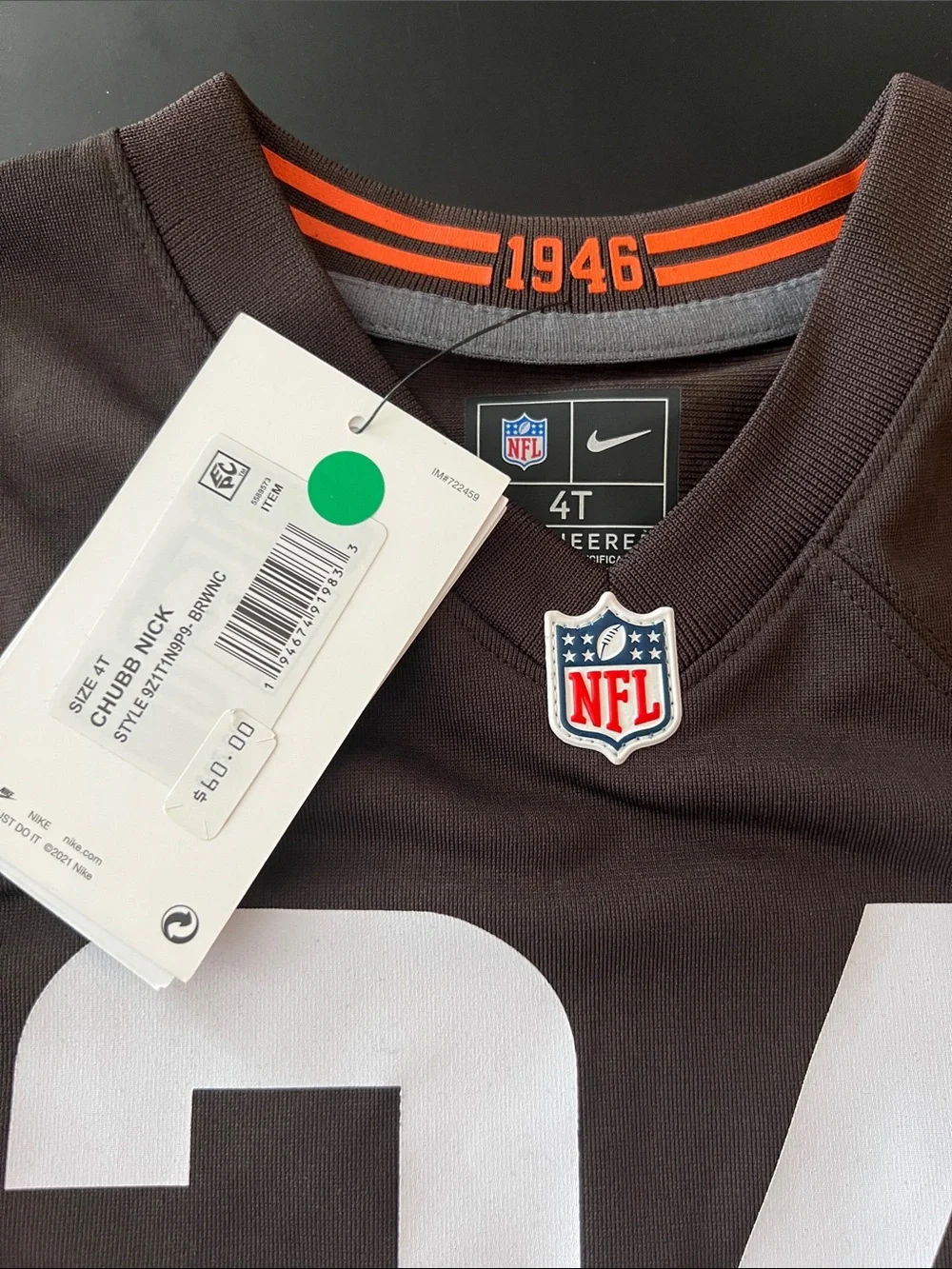 Nike-4T- Cleveland Brown’s Kids Football Jersey #24 Chubb